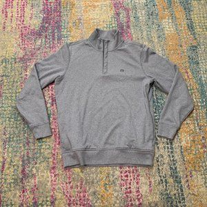Travis Mathew Cloud Quarter Zip 2.0 Heather Gray Pullover Sweater Jacket Size M